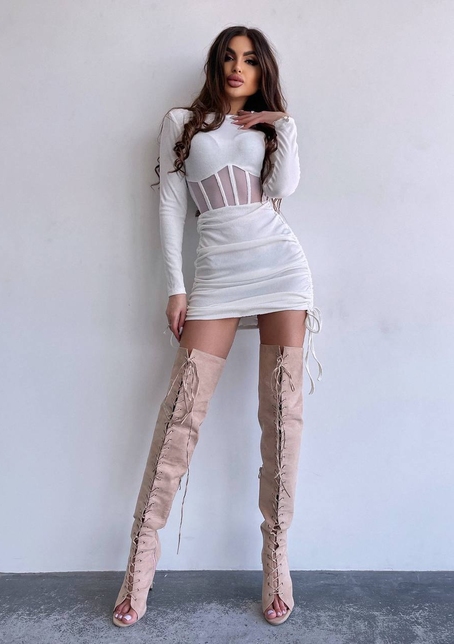 Сукня-міні  з елементами корсету  Довжину спідниці можна регулювати  | PUSHKA SHOP