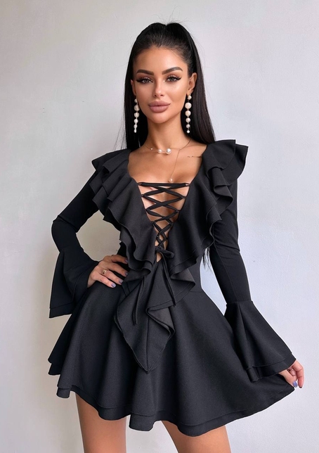 Сукня з з воланами на ґудзиках  Сукня з з воланами на ґудзиках  | PUSHKA SHOP