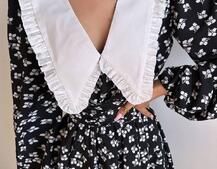 Сукня з коміром та об'ємними рукавами з широким поясом | PUSHKA SHOP