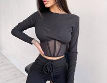 Трикотажний комплект: корсетний топ + легінси Трикотажний комплект: корсетний топ + легінси | PUSHKA SHOP