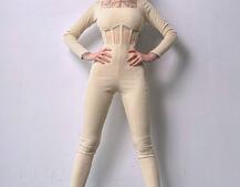 Облягаючий трикотажний комбінезон з елементами корсету  Облягаючий трикотажний комбінезон з елементами корсету  | PUSHKA SHOP