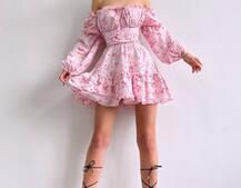 Квіткова сукня з воланами та шнуровкою по спинці | PUSHKA SHOP