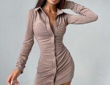 Платье-мини на пуговицах Платье-мини на пуговицах | PUSHKA SHOP