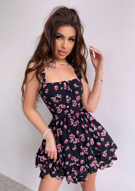 Сукня з корсетним верхом та оборками на спідничці | PUSHKA SHOP