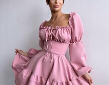 Сукня з воланами та шнурівкою  по спинці Сукня з воланами та шнурівкою  по спинці | PUSHKA SHOP