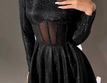 Блискуча корсетна сукня з пишною спідницею Блискуча корсетна сукня з пишною спідницею | PUSHKA SHOP