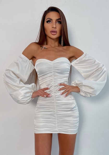 Атласна сукня з драпіруванням | PUSHKA SHOP