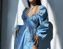 Сукня міді з квітковим принтом  Сукня міді з квітковим принтом  | PUSHKA SHOP