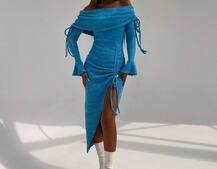 Трикотажна сукня міді з хомутом   Трикотажна сукня міді з хомутом   | PUSHKA SHOP