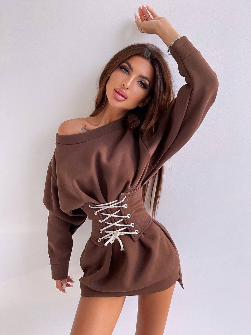 Тёплое уютное худи на флисе + корсет на шнуровке  Можно носить с корсетом и без  Тёплое уютное худи на флисе + корсет на шнуровке  Можно носить с корсетом и без  | PUSHKA SHOP