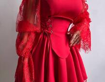 Сукня з корсетом декорована мереживом  Сукня з корсетом декорована мереживом  | PUSHKA SHOP