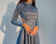 Блискуча сукня міні з відкритою спиною  Блискуча сукня міні з відкритою спиною  | PUSHKA SHOP