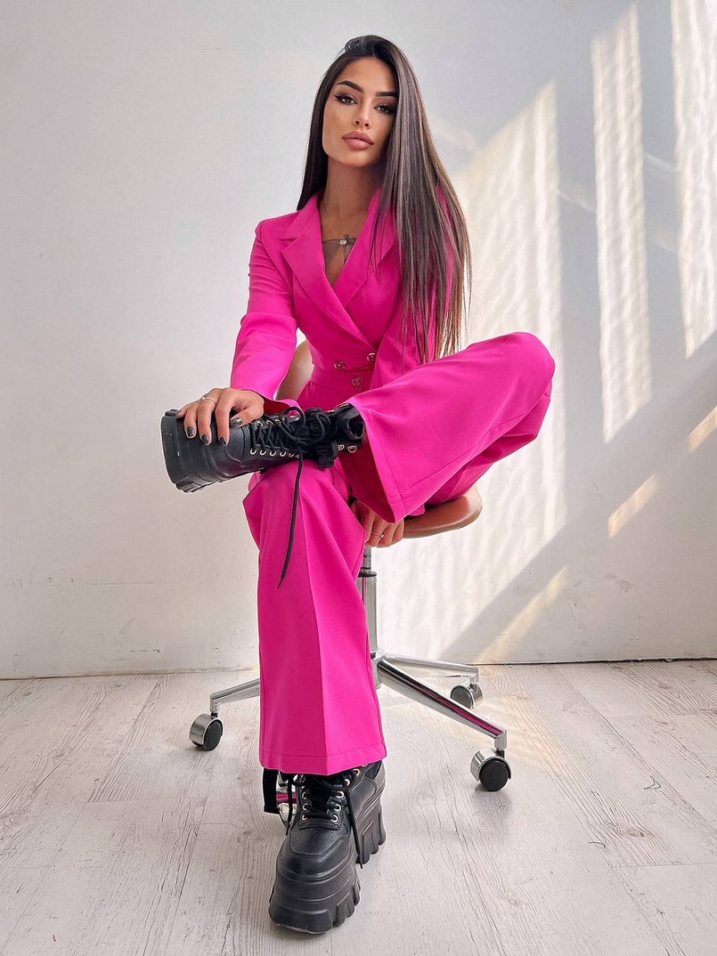 Брючный костюм с широкими штанами  | PUSHKA SHOP