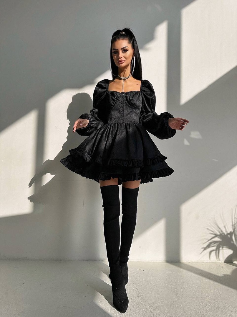 Корсетна сукня  з пишною подвійною спідницею та рюшами  Корсетна сукня  з пишною подвійною спідницею та рюшами  | PUSHKA SHOP