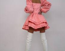 Корсетна сукня  з пишною подвійною спідницею та рюшами  | PUSHKA SHOP