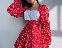 Квіткова сукня,декорована мереживом. Квіткова сукня,декорована мереживом. | PUSHKA SHOP