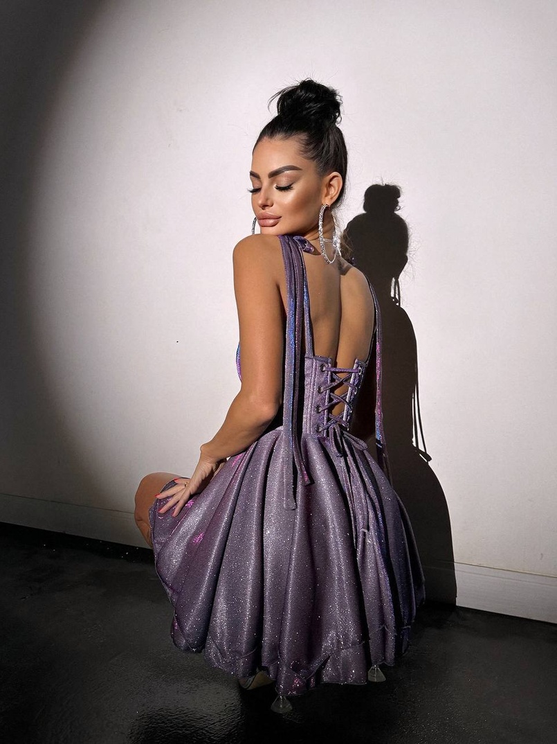 Блискуча корсетна сукня з пишною подвійною спідницею | PUSHKA SHOP