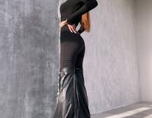 Штани-кльош  з металевими застібками   Штани-кльош  з металевими застібками   | PUSHKA SHOP