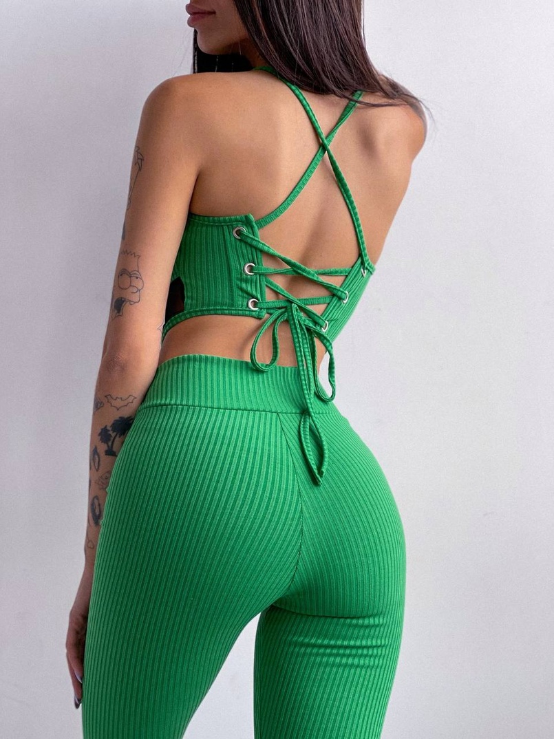 Трикотажный комплект: корсетный топ на косточках + леггинсы Трикотажный комплект: корсетный топ на косточках + леггинсы | PUSHKA SHOP