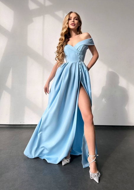 Сукня максі  з розрізом на спідниці  | PUSHKA SHOP