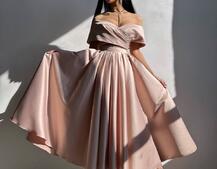 Романтична сукня міді з відкритими плечима та пишною спідницею | PUSHKA SHOP