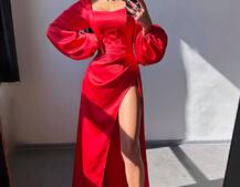 Атласний комплект: корсет + спідниця максі з драпіруванням Атласний комплект: корсет + спідниця максі з драпіруванням | PUSHKA SHOP