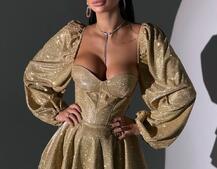 Сяюча корсетна сукня бюстьє з подвійною спідницею  | PUSHKA SHOP