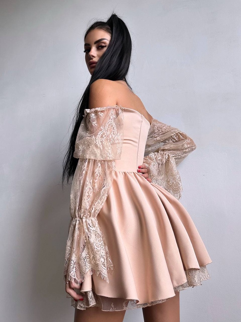 Сукня з корсетом декорована мереживом  Сукня з корсетом декорована мереживом  | PUSHKA SHOP