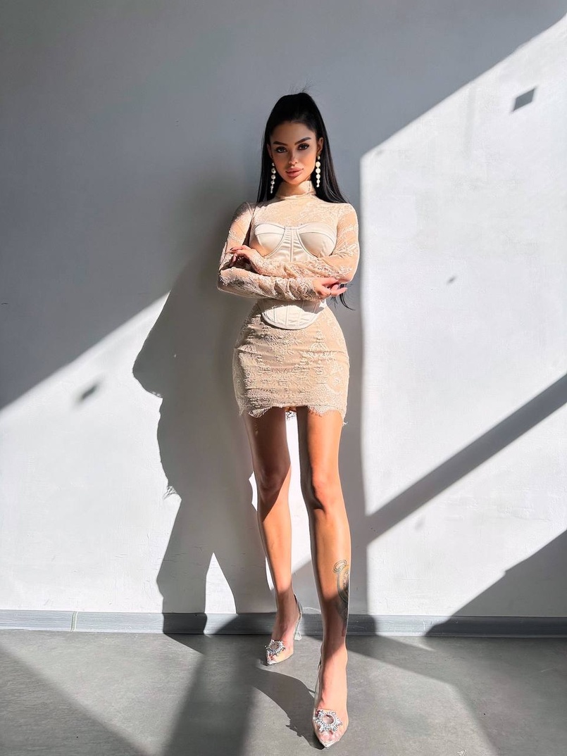 Комплект: мереживна сукня міні + корсет  Комплект: мереживна сукня міні + корсет  | PUSHKA SHOP