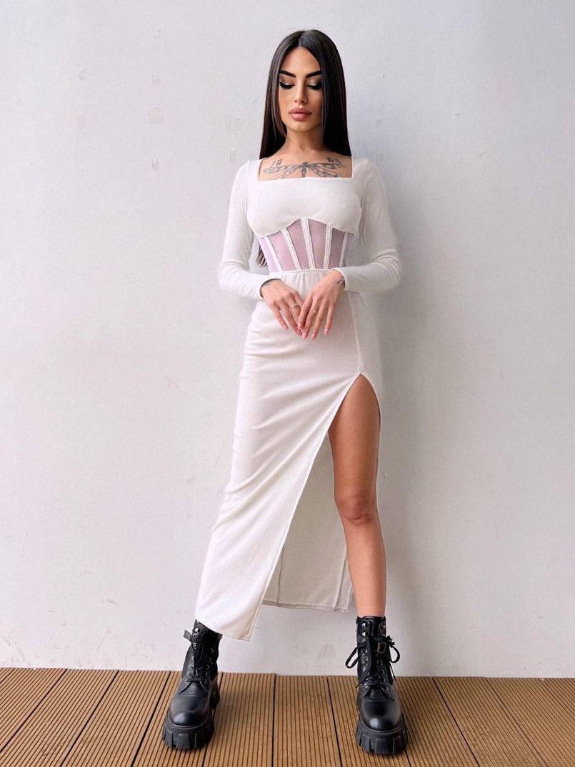 Сукня-міді  з елементами корсету   Сукня-міді  з елементами корсету   | PUSHKA SHOP