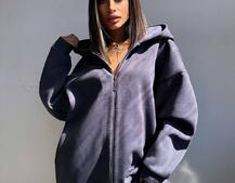 Трендове худі over size із сяючими стразами  | PUSHKA SHOP