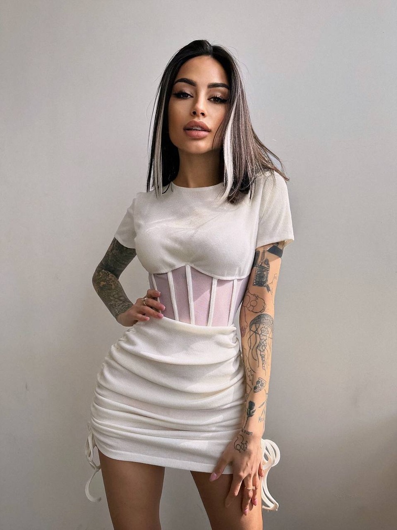 Сукня-міні  з елементами корсету  Довжину спідниці можна регулювати  | PUSHKA SHOP