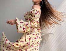 Сукня міді з квітковим принтом  Сукня міді з квітковим принтом  | PUSHKA SHOP