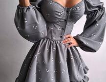 Сукня з квітковим принтом з воланами на ґудзиках  | PUSHKA SHOP