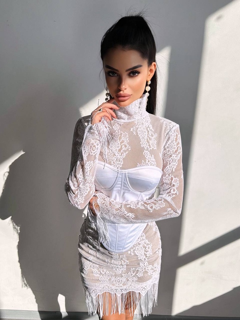 Комплект: мереживна сукня міні + корсет  Комплект: мереживна сукня міні + корсет  | PUSHKA SHOP