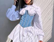 Приталена сорочка + корсет декорований камінцями  Ручна робота Приталена сорочка + корсет декорований камінцями  Ручна робота | PUSHKA SHOP