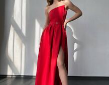 Сукня максі  з розрізом на спідниці  Сукня максі  з розрізом на спідниці  | PUSHKA SHOP