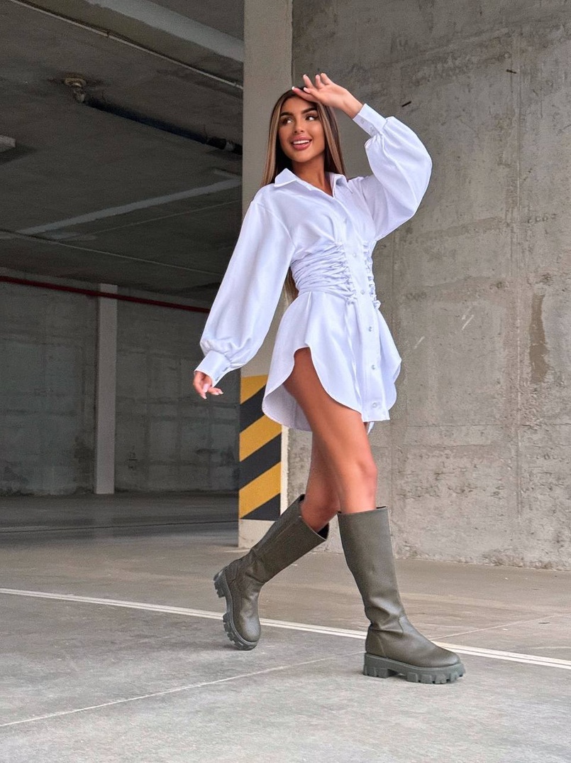 Сукня-сорочка зі шнурівкою Сукня-сорочка зі шнурівкою | PUSHKA SHOP
