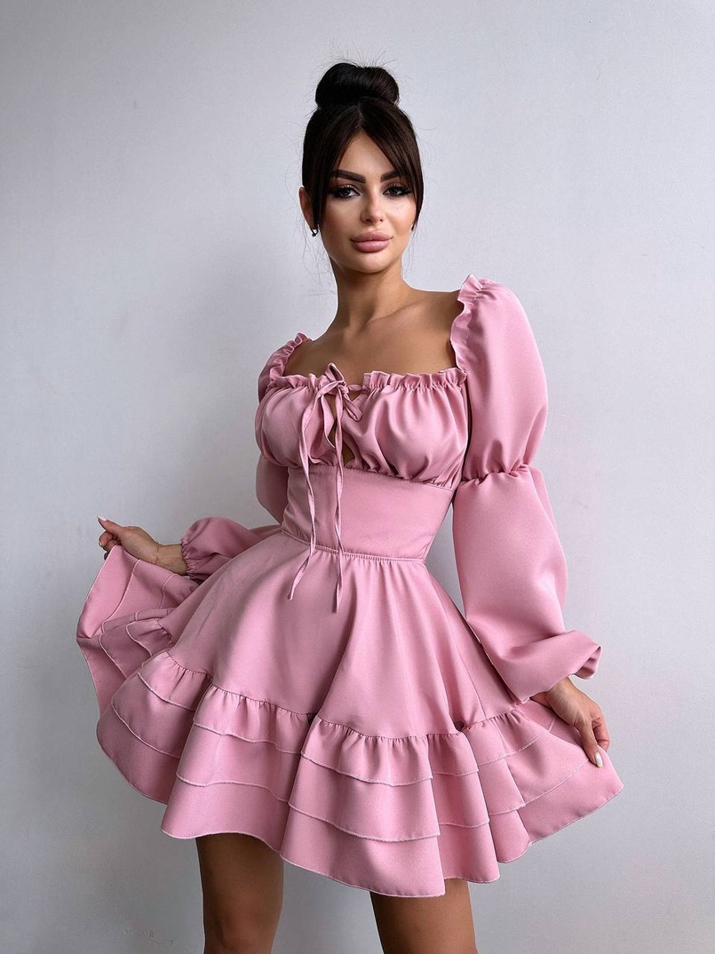 Сукня з воланами та шнурівкою  по спинці Сукня з воланами та шнурівкою  по спинці | PUSHKA SHOP