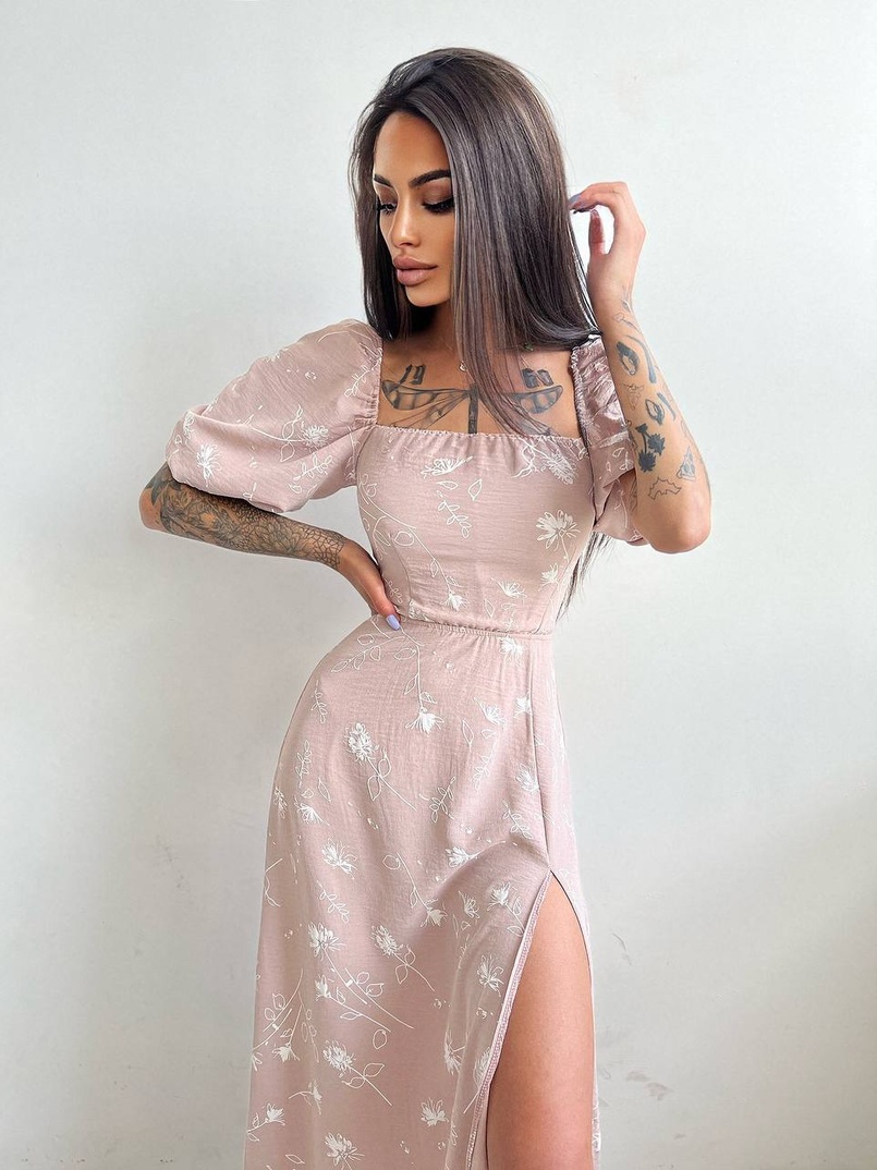 Платье миди со шнуровкой на спинке  | PUSHKA SHOP