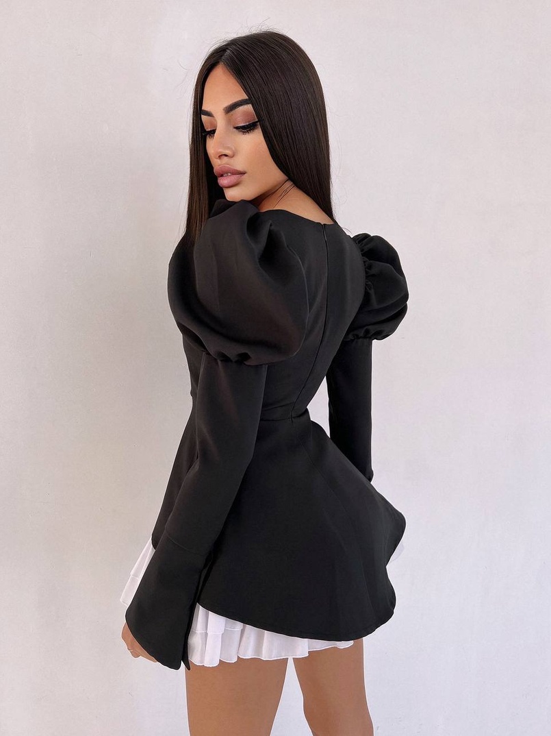 Сукня з об'ємними рукавами + спідниця з воланами Сукня з об'ємними рукавами + спідниця з воланами | PUSHKA SHOP