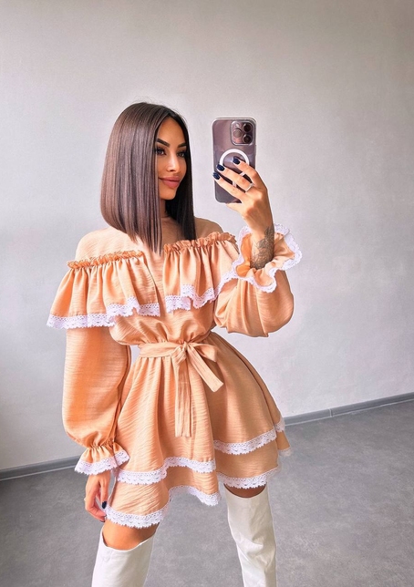 Сукня декорована мереживом | PUSHKA SHOP