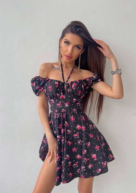 Сукня- міні у квітковий принт | PUSHKA SHOP