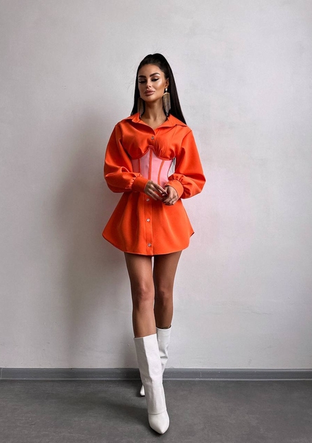 Приталена сорочка + корсет  | PUSHKA SHOP