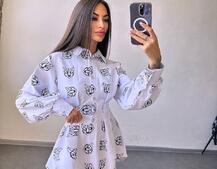 Приталена сорочка з принтом Приталена сорочка з принтом | PUSHKA SHOP