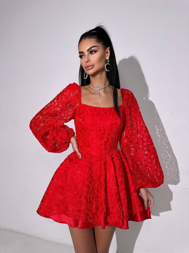 Мереживна сукня з корсетним верхом та пишною подвійною спідницею  Мереживна сукня з корсетним верхом та пишною подвійною спідницею  | PUSHKA SHOP