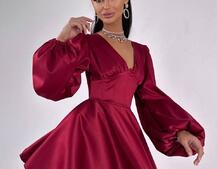 Атласна корсетна сукня  з пишною подвійною спідницею  Атласна корсетна сукня  з пишною подвійною спідницею  | PUSHKA SHOP