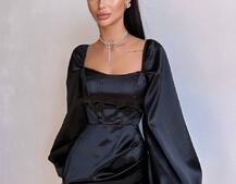 Атласний  комплект: корсет + спідниця з драпіруванням | PUSHKA SHOP