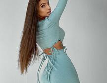 Трикотажное облегающее платье с завязками  Трикотажное облегающее платье с завязками  | PUSHKA SHOP