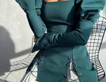 Сукня з об'ємними рукавами + спідниця з воланами | PUSHKA SHOP